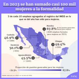En lo que va del ao, slo 3 de cada 10 empleos agregados al IMSS han sido para mujeres