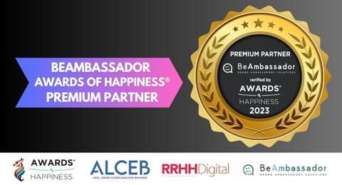 Awards of Happiness escoge a BeAmbassador como nuevo Premium Partner