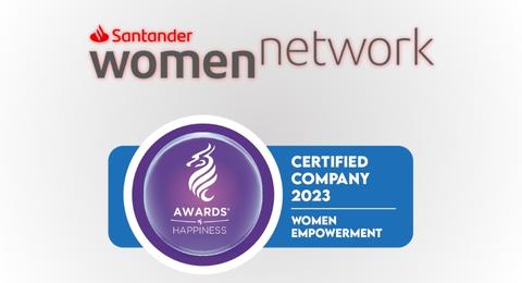 Santander Women Network obtiene el prestigioso Premio Dragon Women Empowerment 2023 de Awards of Happiness