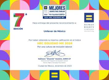 Certifican a Unilever Mxico como una de las mejores empresas para trabajar LGBTQ+
