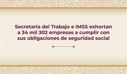 Secretara del Trabajo e IMSS piden cumplimiento en seguridad social