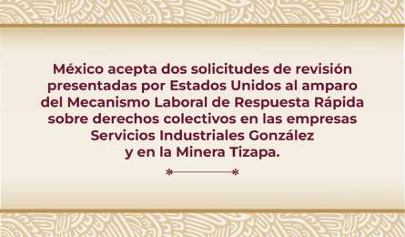 Aceptan solicitudes de revisin presentadas por EUA al amparo del MLRR sobre derechos colectivos