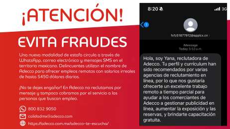Grupo Adecco alerta sobre fraude con falsas ofertas de empleo