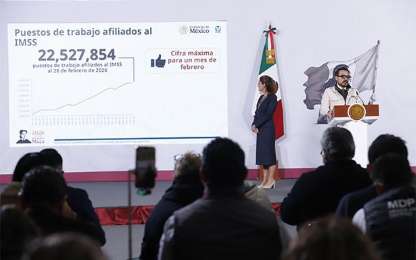 Empleo formal alcanza m�ximo hist�rico en febrero y mejora salario promedio: IMSS