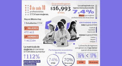 Mujeres en STEM ganan m�s, pero a�n ocupan solo uno de cada cuatro puestos en M�xico
